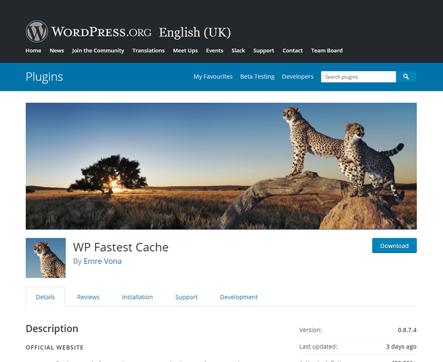 WordPress Fastest Cache Plug-in 